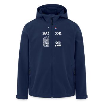 J’aime Bangkok Colisée Jeu de mots Thaïlande Drapeau du cœur - Veste softshell homme en polyester recyclé Stanley/Stella - marine - Devant - AI Model Male 185 light (185cm)