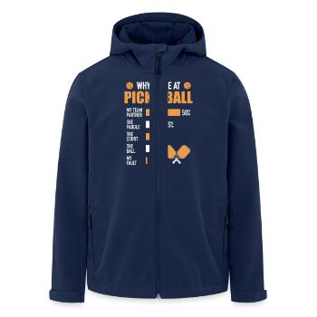 Pourquoi je perds au pickleball : drôle de dicton - Veste softshell homme en polyester recyclé Stanley/Stella - marine - Devant - AI Model Male 185 light (185cm)
