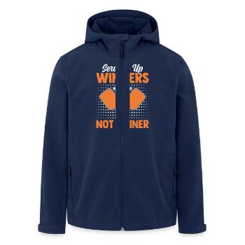 Pickleball - Men’s Recycled Softshell Jacket by Stanley/Stella - navy - Front - AI Model Male 185 light (185cm)