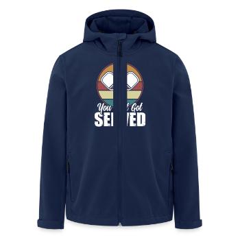 Vintage Paddleball & Pickleball Badminton Spieler - Recycelte Männer Softshell-Jacke von Stanley/Stella - Navy - Vorne - AI Model Male 185 light (185cm)