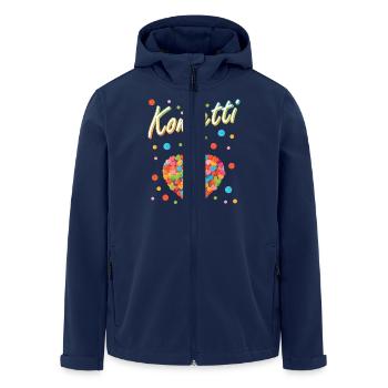Konfetti Fasching Karneval Spaß Design - Recycelte Männer Softshell-Jacke von Stanley/Stella - Navy - Vorne - AI Model Male 185 light (185cm)