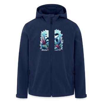 Orca Schwertwal - Recycelte Männer Softshell-Jacke von Stanley/Stella - Navy - Vorne - AI Model Male 185 light (185cm)