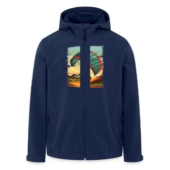 Kitesurfing Kitesurfer Kiteboard - Men’s Recycled Softshell Jacket by Stanley/Stella - navy - Front - AI Model Male 185 light (185cm)