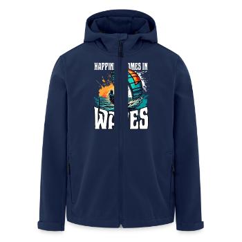 Kitesurfing Kitesurfer Kiteboard - Men’s Recycled Softshell Jacket by Stanley/Stella - navy - Front - AI Model Male 185 light (185cm)