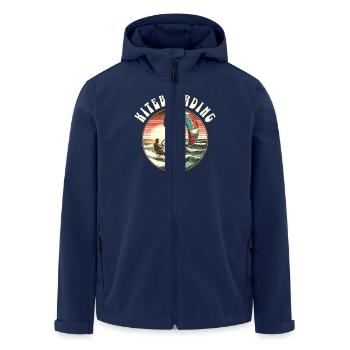 Kitesurfing Kitesurfer Kiteboard - Men’s Recycled Softshell Jacket by Stanley/Stella - navy - Front - AI Model Male 185 light (185cm)