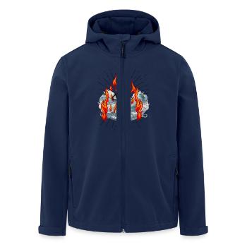Illuminati Eye Dieu Messie Jésus - Veste softshell homme en polyester recyclé Stanley/Stella - marine - Devant - AI Model Male 185 light (185cm)