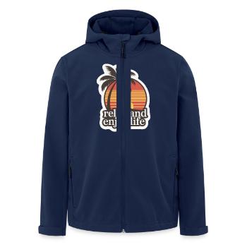 PLAGE, PALMIERS - Veste softshell homme en polyester recyclé Stanley/Stella - marine - Devant - AI Model Male 185 light (185cm)