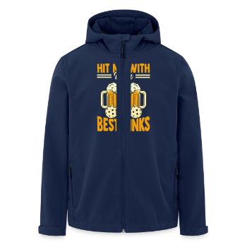 Hit Me With Your Best Drinks Pickleball Alkohol - Men’s Recycled Softshell Jacket by Stanley/Stella - navy - Front - AI Model Male 185 light (185cm)