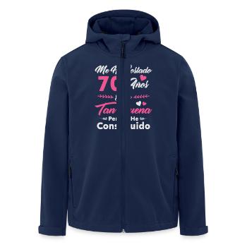 Il m’a fallu 70 ans 70 ans femmes d’anniversaire - Veste softshell homme en polyester recyclé Stanley/Stella - marine - Devant - AI Model Male 185 light (185cm)