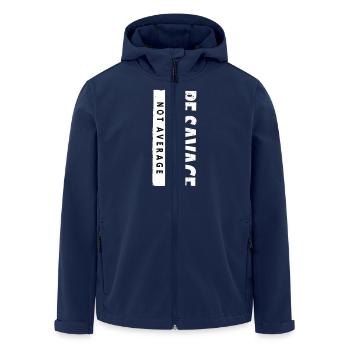 Be Savage Not Average – Motivations Spruch - Recycelte Männer Softshell-Jacke von Stanley/Stella - Navy - Vorne - AI Model Male 185 light (185cm)