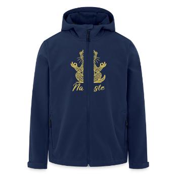 Namaste Otter Mandala Yoga Meditation - Recycelte Männer Softshell-Jacke von Stanley/Stella - Navy - Vorne - AI Model Male 185 light (185cm)
