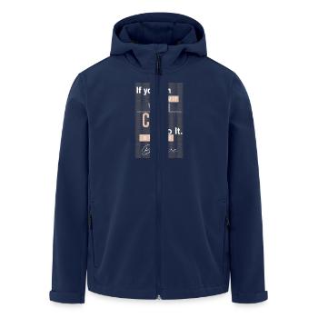 Motivational Quote Inspirational Dream Believe - Men’s Recycled Softshell Jacket by Stanley/Stella - navy - Front - AI Model Male 185 light (185cm)