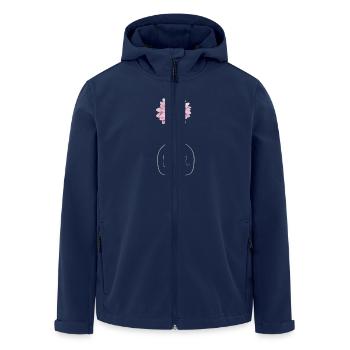 Rosa Blume Leben Liebe Lachen Inspirierendes Zitat - Recycelte Männer Softshell-Jacke von Stanley/Stella - Navy - Vorne - AI Model Male 185 light (185cm)