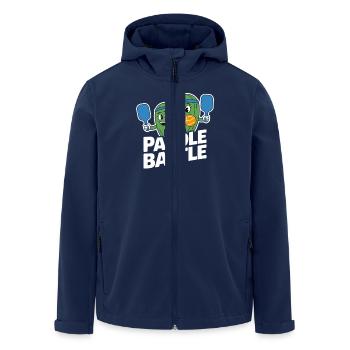 Joueur de pickleball Dinkball Paddle Cucumber Design - Veste softshell homme en polyester recyclé Stanley/Stella - marine - Devant - AI Model Male 185 light (185cm)