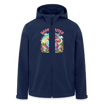 Frohe Ostern Einhorn – Buntes Ei Design - Recycelte Männer Softshell-Jacke von Stanley/Stella - Navy - Vorne - AI Model Male 185 light (185cm)