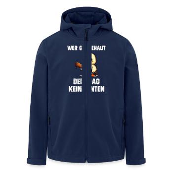 Faschings Kostüm WER GÄNSE HAUT DER MAG KEINE - Recycelte Männer Softshell-Jacke von Stanley/Stella - Navy - Vorne - AI Model Male 185 light (185cm)