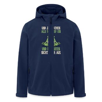 Froschkostüm UND JETZT ATMEN ALLE MAL TIEF EIN - Recycelte Männer Softshell-Jacke von Stanley/Stella - Navy - Vorne - AI Model Male 185 light (185cm)