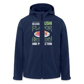 Sushi Japan Essen Sushi-Mahlzeit - Recycelte Männer Softshell-Jacke von Stanley/Stella - Navy - Vorne - AI Model Male 185 light (185cm)