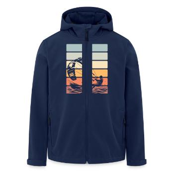 Kitesurfing Kitesurfer Kiteboard - Men’s Recycled Softshell Jacket by Stanley/Stella - navy - Front - AI Model Male 185 light (185cm)