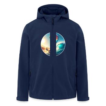 Kitesurfing Kitesurfer Kiteboard - Men’s Recycled Softshell Jacket by Stanley/Stella - navy - Front - AI Model Male 185 light (185cm)