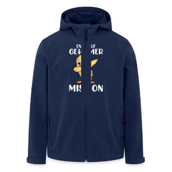 ENTE AUF GEHEIMER MISSION Lustiges Karneval - Recycelte Männer Softshell-Jacke von Stanley/Stella - Navy - Vorne - AI Model Male 185 light (185cm)