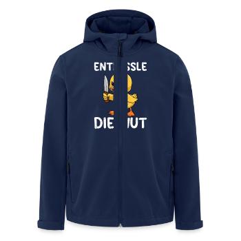 Karneval Ente ENTFESSLE DIE WUT Lustiges - Recycelte Männer Softshell-Jacke von Stanley/Stella - Navy - Vorne - AI Model Male 185 light (185cm)