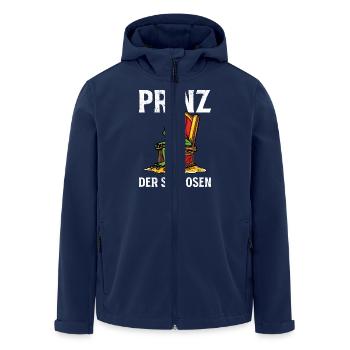 Faschings Frosch PRINZ DER SEEROSEN Lustiges - Recycelte Männer Softshell-Jacke von Stanley/Stella - Navy - Vorne - AI Model Male 185 light (185cm)