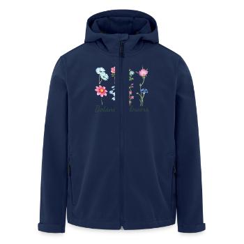 Watercolor Botanical Flowers Illustration Watercolor - Men’s Recycled Softshell Jacket by Stanley/Stella - navy - Front - AI Model Male 185 light (185cm)