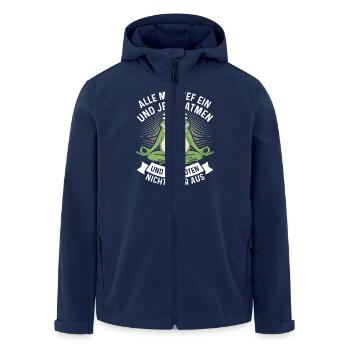 Karneval Party Kostüm ALLE MAL TIEF EINATMEN - Recycelte Männer Softshell-Jacke von Stanley/Stella - Navy - Vorne - AI Model Male 185 light (185cm)