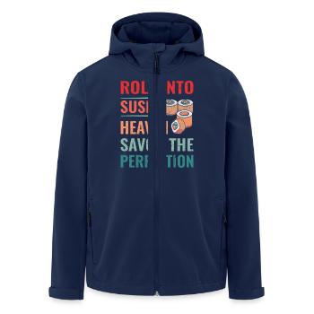 Sushi Japan Essen Sushi-Mahlzeit - Recycelte Männer Softshell-Jacke von Stanley/Stella - Navy - Vorne - AI Model Male 185 light (185cm)
