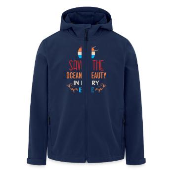 Sushi Japan Essen Sushi-Mahlzeit - Recycelte Männer Softshell-Jacke von Stanley/Stella - Navy - Vorne - AI Model Male 185 light (185cm)