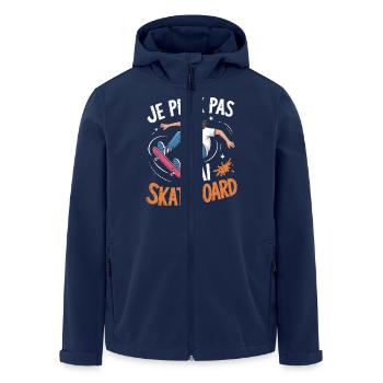 J epeux pas j'ai skateboard - Veste softshell homme en polyester recyclé Stanley/Stella - marine - Devant - AI Model Male 185 light (185cm)
