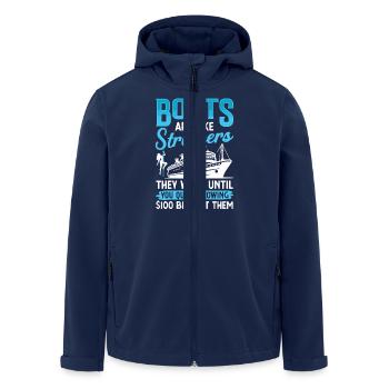 Humorvolles Boote und Unterhaltung Design - Recycelte Männer Softshell-Jacke von Stanley/Stella - Navy - Vorne - AI Model Male 185 light (185cm)