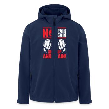 Pas de douleur, pas de gain, Tais-toi et entraîne-toi - Veste softshell homme en polyester recyclé Stanley/Stella - marine - Devant - AI Model Male 185 light (185cm)
