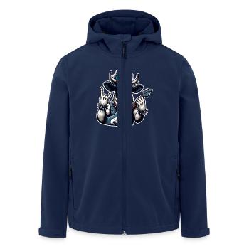 Kuh Rock and Roll Gitarrist - Recycelte Männer Softshell-Jacke von Stanley/Stella - Navy - Vorne - AI Model Male 185 light (185cm)