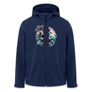 Surfen Surfer skull - Recycelte Männer Softshell-Jacke von Stanley/Stella - Navy - Vorne - AI Model Male 185 light (185cm)