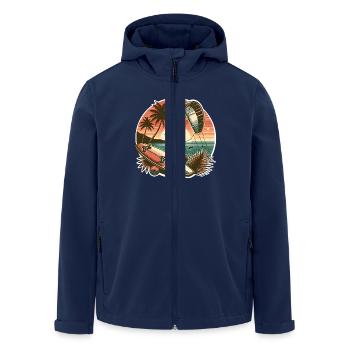 Kitesurfing Kitesurfer Kiteboard - Men’s Recycled Softshell Jacket by Stanley/Stella - navy - Front - AI Model Male 185 light (185cm)