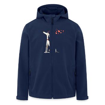 Dog Dog Love Valentine's Day Podenco Dog Owner - Men’s Recycled Softshell Jacket by Stanley/Stella - navy - Front - AI Model Male 185 light (185cm)