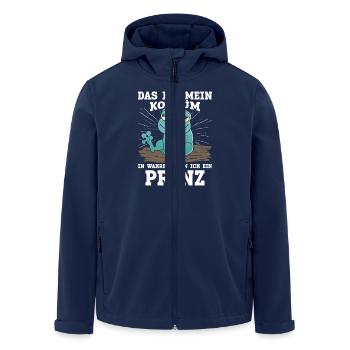 Froschkostüm DAS IST MEIN KOSTÜM BIN EIN PRINZ - Recycelte Männer Softshell-Jacke von Stanley/Stella - Navy - Vorne - AI Model Male 185 light (185cm)