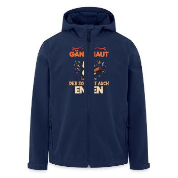 Faschingskostüm WER GÄNSEHAUT DER SCHLÄGT AUCH - Recycelte Männer Softshell-Jacke von Stanley/Stella - Navy - Vorne - AI Model Male 185 light (185cm)