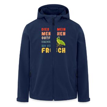 Froschkostüm DIES IST MEIN MENSCHEN OUTFIT - Recycelte Männer Softshell-Jacke von Stanley/Stella - Navy - Vorne - AI Model Male 185 light (185cm)