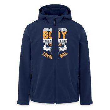 Love Your Body Fitness Motivation - Men’s Recycled Softshell Jacket by Stanley/Stella - navy - Front - AI Model Male 185 light (185cm)