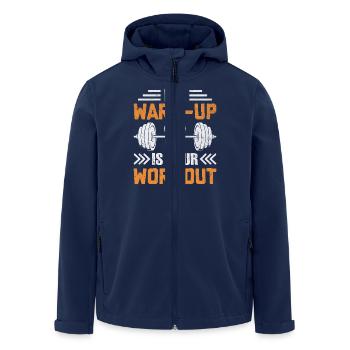 My warm-up is your workout - Men’s Recycled Softshell Jacket by Stanley/Stella - navy - Front - AI Model Male 185 light (185cm)