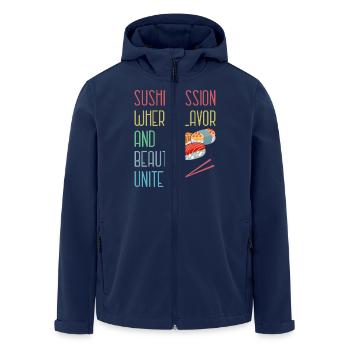 Sushi Japan Essen Sushi-Mahlzeit - Recycelte Männer Softshell-Jacke von Stanley/Stella - Navy - Vorne - AI Model Male 185 light (185cm)