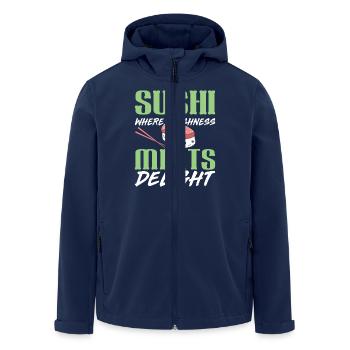 Sushi Japan Essen Sushi-Mahlzeit - Recycelte Männer Softshell-Jacke von Stanley/Stella - Navy - Vorne - AI Model Male 185 light (185cm)