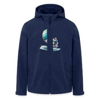 Kitesurfing Kitesurfer Kiteboard - Men’s Recycled Softshell Jacket by Stanley/Stella - navy - Front - AI Model Male 185 light (185cm)