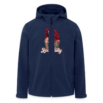 Cool Rockabilly Frau im Syle der 50er - Recycelte Männer Softshell-Jacke von Stanley/Stella - Navy - Vorne - AI Model Male 185 light (185cm)