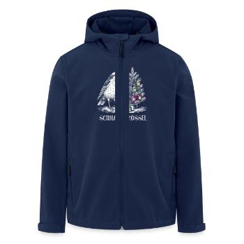 Schnaps Drossel Vogel Weihnachten - Recycelte Männer Softshell-Jacke von Stanley/Stella - Navy - Vorne - AI Model Male 185 light (185cm)