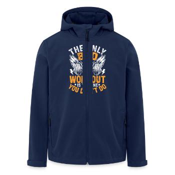 The only bad workout is the one you missed - Men’s Recycled Softshell Jacket by Stanley/Stella - navy - Front - AI Model Male 185 light (185cm)
