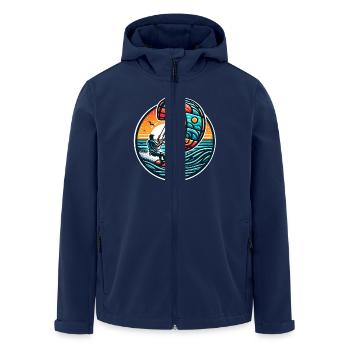 Kitesurfing Kitesurfer Kiteboard - Men’s Recycled Softshell Jacket by Stanley/Stella - navy - Front - AI Model Male 185 light (185cm)